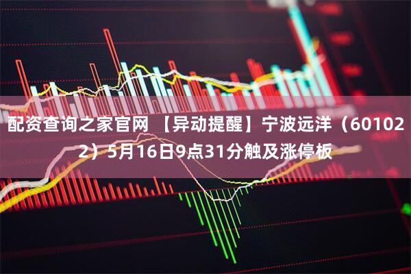 配资查询之家官网 【异动提醒】宁波远洋（601022）5月16日9点31分触及涨停板